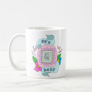 illustration för 90-talbebistamagotchi kaffemugg
