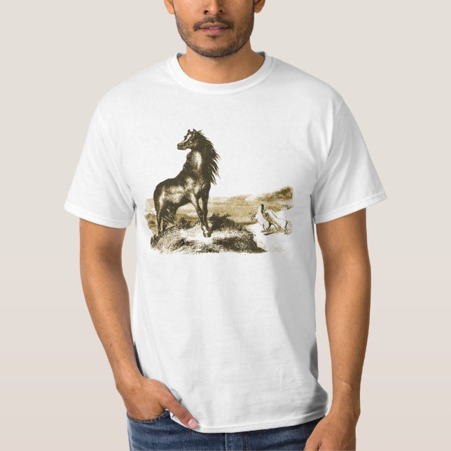 Illustration för Chincoteague ponnykonst T-shirt (Framsida)