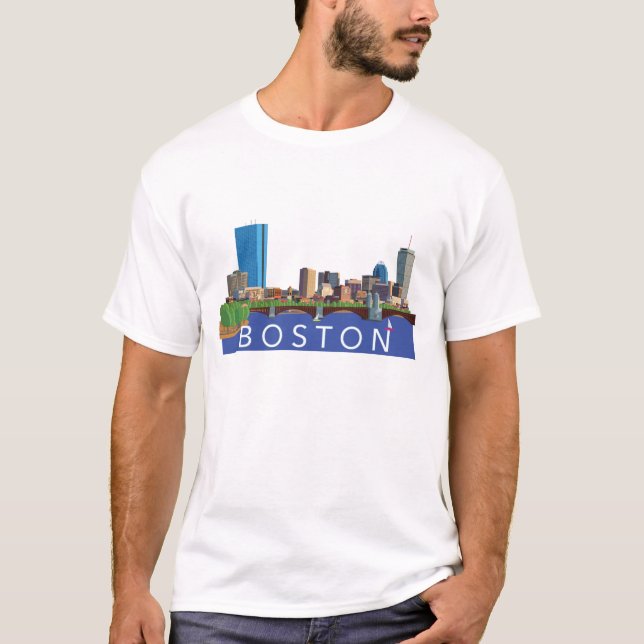 Illustration för dator för Boston T-shirt (Framsida)