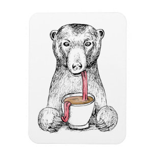 Illustration för design för björnbehovskaffe magnet