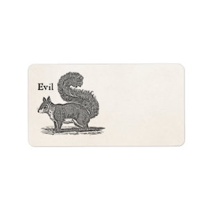 Illustration för ekorre för vintage1800s ond adressetikett