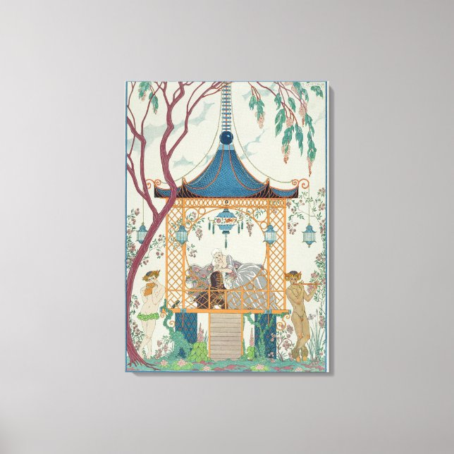 Illustration for "Fetes Galantes" av Paul Verlaine Canvastryck (Framsida)