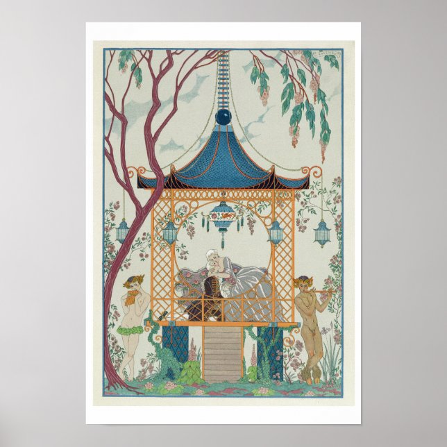 Illustration for "Fetes Galantes" av Paul Verlaine Poster (Framsidan)