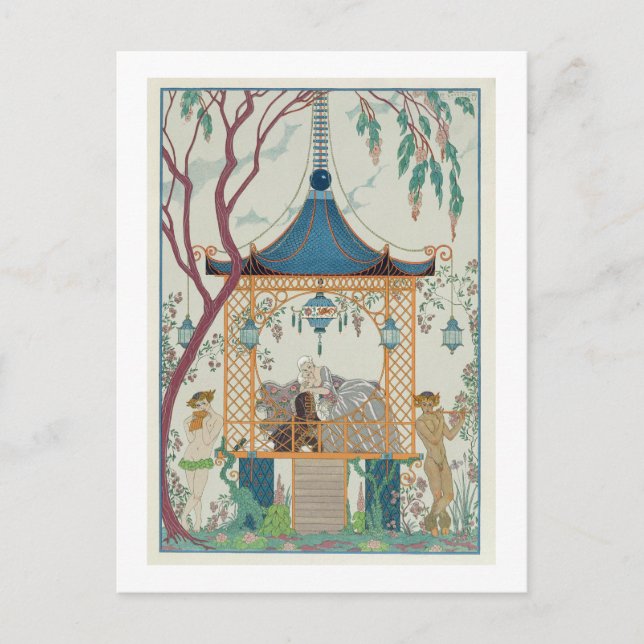 Illustration for "Fetes Galantes" av Paul Verlaine Vykort (Framsida)