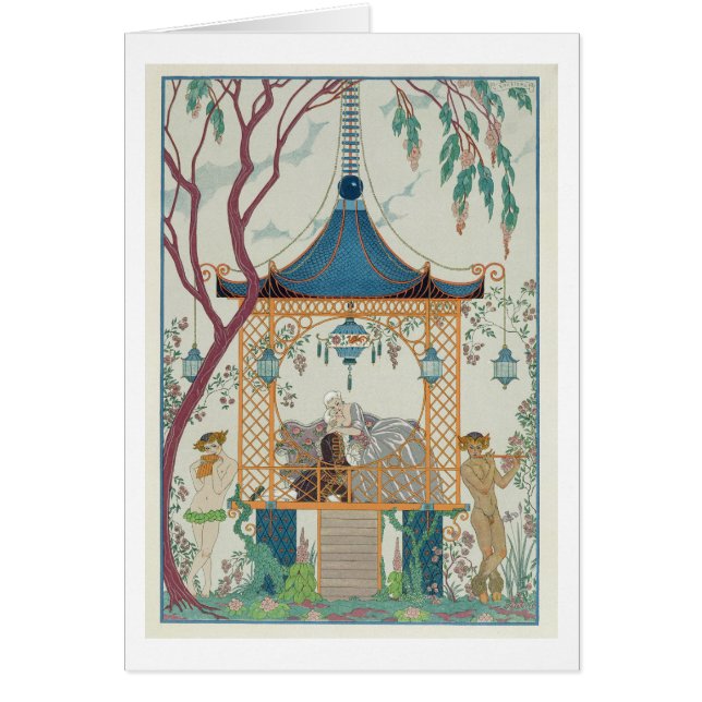 Illustration för "Fetes Galantes" vid Paul Hälsningskort (Framsidan)