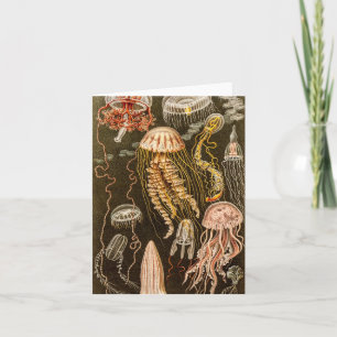 Illustration för fisk för gelé för vintagemanet kort