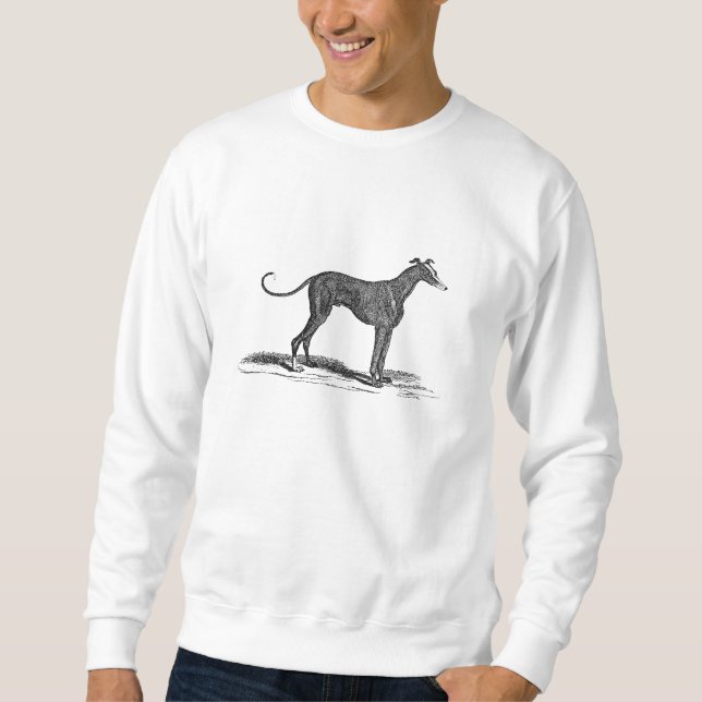 Illustration för hund för vintage1800svinthund - sweatshirt (Framsida)