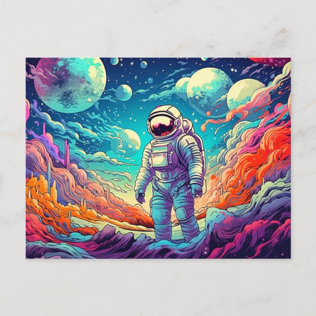 Illustration för In i det okända Vykort (Framsida)