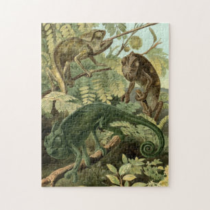 Illustration för kameleontpusselvintage pussel