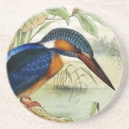 Illustration för Kingfishervintagefågel Underlägg