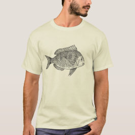 Illustration för konst för vintagefisk nautisk t-shirt