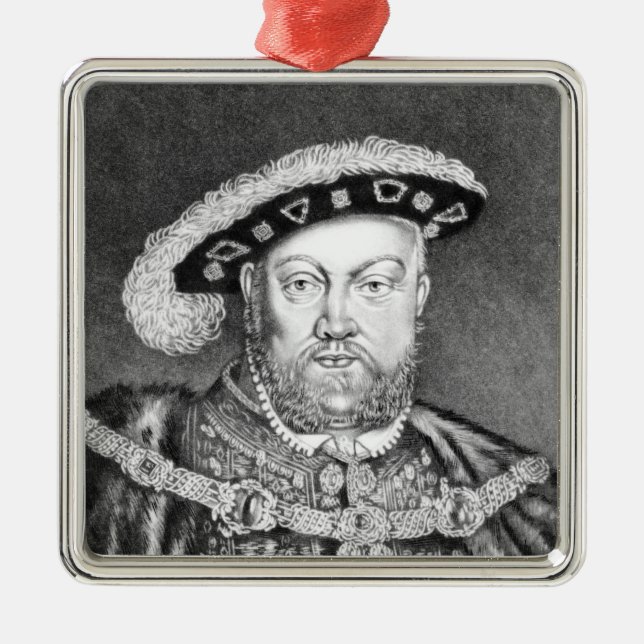Illustration för kung Henry VIII Julgransprydnad Metall (Framsidan)