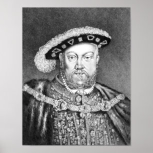 Illustration för kung Henry VIII Poster