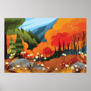 Illustration för ljushöst liggande poster