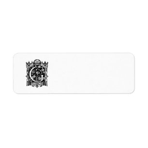 Illustration för Monogram för G för Returadress Etikett