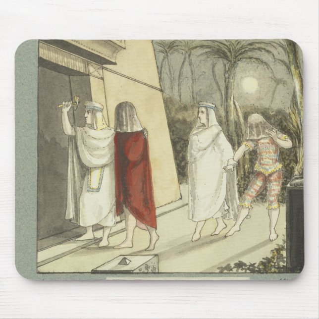 Illustration för Mozarts "magiska flöjt", 1845 Musmatta (Framsidan)