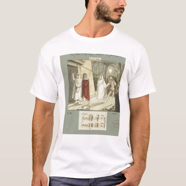 Illustration för Mozarts "magiska flöjt", 1845 T-shirt (Framsida)