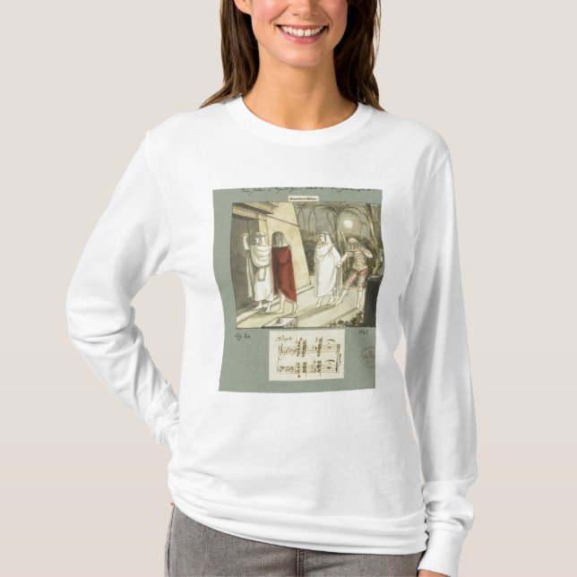 Illustration för Mozarts "magiska flöjt", 1845 Tee Shirt (Framsida)
