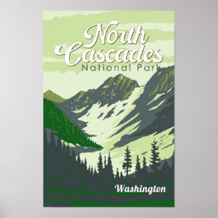 Illustration för North Cascades National Park Resa Poster