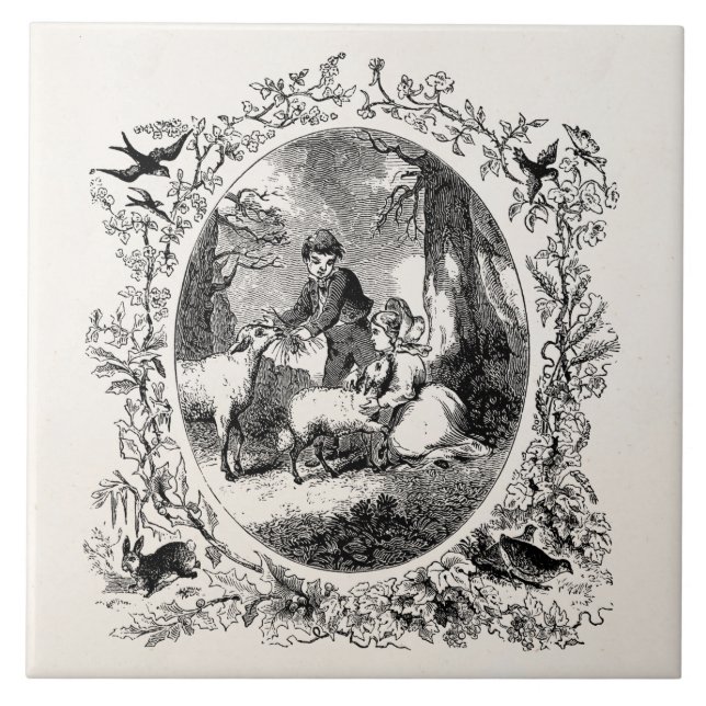 Illustration för personlig för får för kakelplatta (Framsidan)