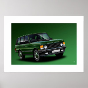 Illustration för Range Rover modeaffisch Poster