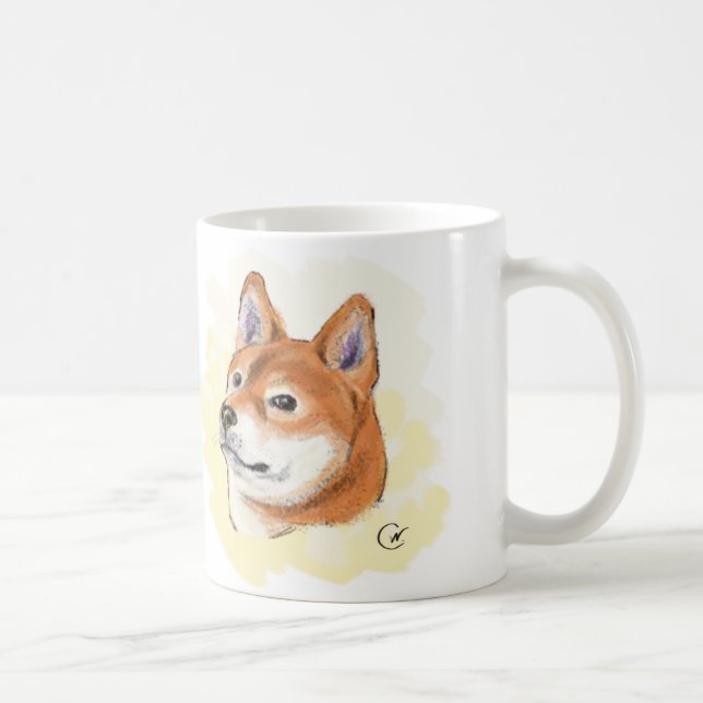 Illustration för Shiba Inu kärlek | Kaffemugg (Höger)