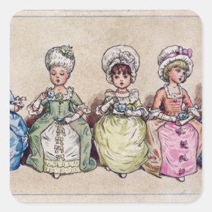 Illustration for 'St. Valentines day", 1914 Fyrkantigt Klistermärke