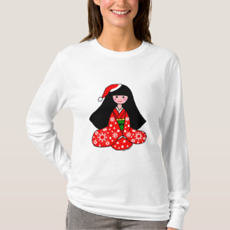 Illustration för tecknad för Kimonoflickajul T-shirt