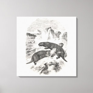 Illustration för utter för 1800s för canvastryck
