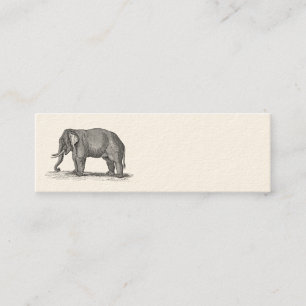 Illustration för vintage1800selefant - elefanter mini visitkort