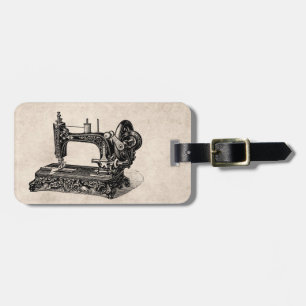 Illustration för vintage1800ssymaskin bagagebricka