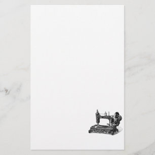 Illustration för vintage1800ssymaskin brevpapper