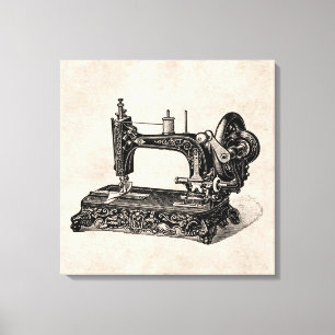 Illustration för vintage1800ssymaskin canvastryck