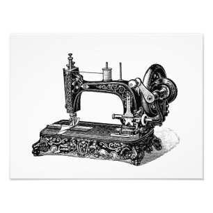 Illustration för vintage1800ssymaskin fototryck