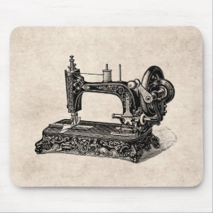 Illustration för vintage1800ssymaskin musmatta