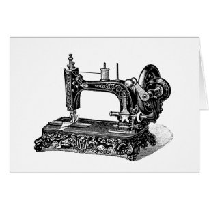 Illustration för vintage1800ssymaskin OBS kort