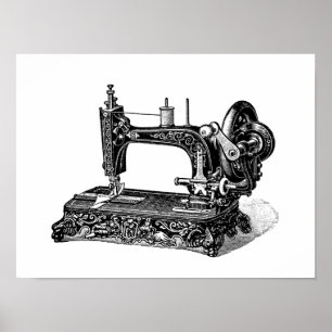 Illustration för vintage1800ssymaskin poster