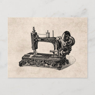 Illustration för vintage1800ssymaskin vykort