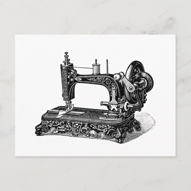 Illustration för vintage1800ssymaskin vykort (Framsida)
