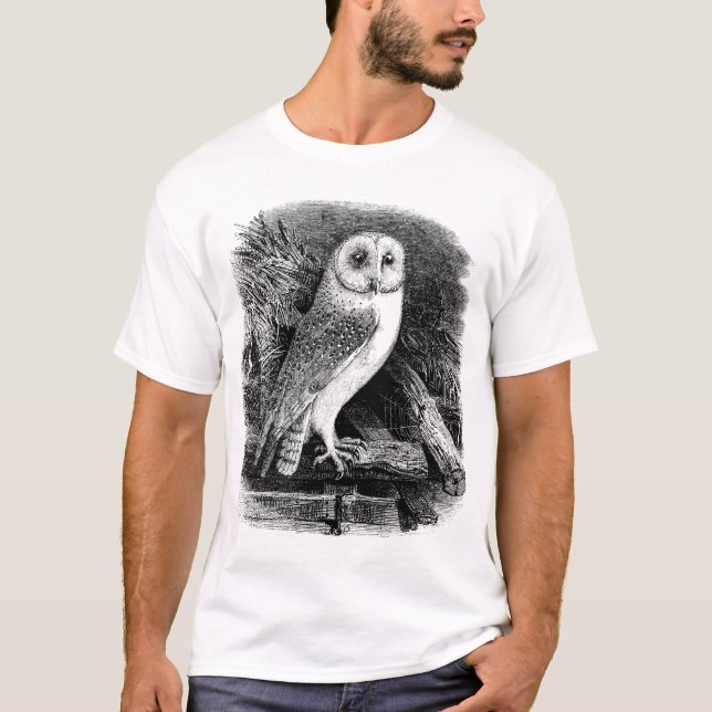 Illustration för vintageladugårduggla t-shirt (Framsida)