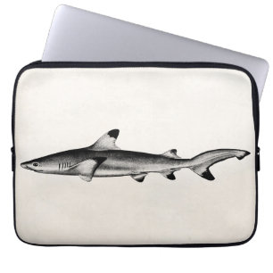 Illustration för vintagerevhaj - tippad svart laptop sleeve