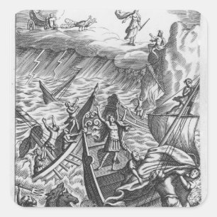 Illustration från "Aeneid" av Virgil Fyrkantigt Klistermärke