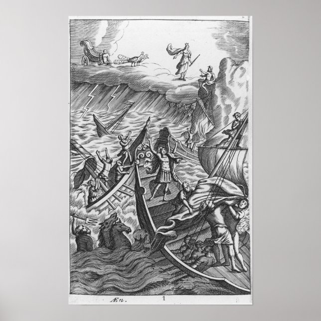 Illustration från "Aeneid" av Virgil Poster (Framsidan)