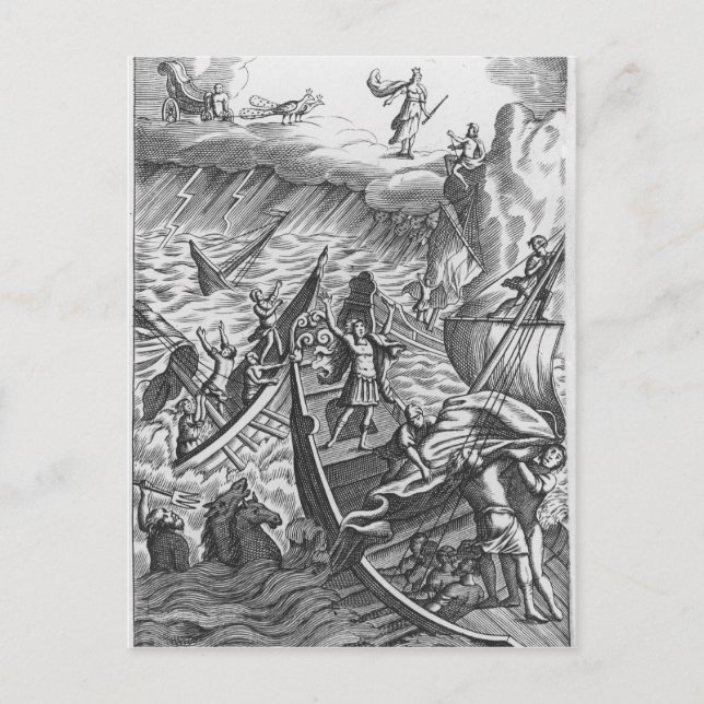 Illustration från "Aeneid" av Virgil Vykort (Framsida)