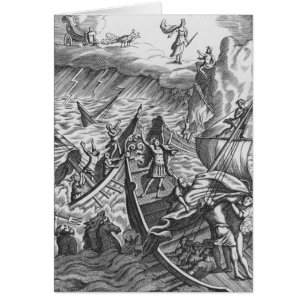 Illustration från "Aeneiden" vid Virgil Hälsningskort