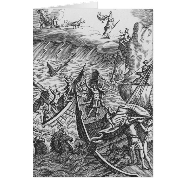 Illustration från "Aeneiden" vid Virgil Hälsningskort (Framsidan)