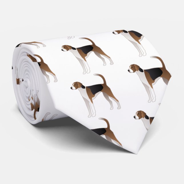 Illustration från American Foxhound Basic Hund ave Slips (Rullad)