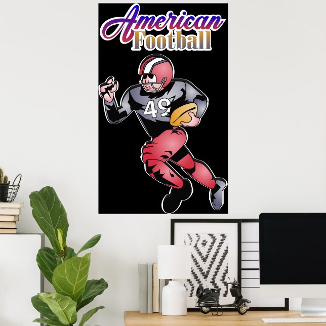 Illustration från amerikansk fotboll poster (Hemmakontoret)