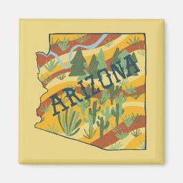 Illustration från Arizona-staten Karta Magnet