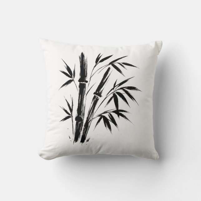 Illustration från Bamboo Bläck - minimalistisk Zen Kudde (Framsida)